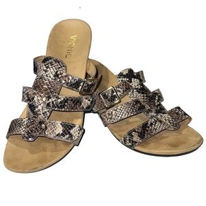 Vionic Radia Sandals‎ Shoes Women's 8 Wedge Snake Print Leather 39